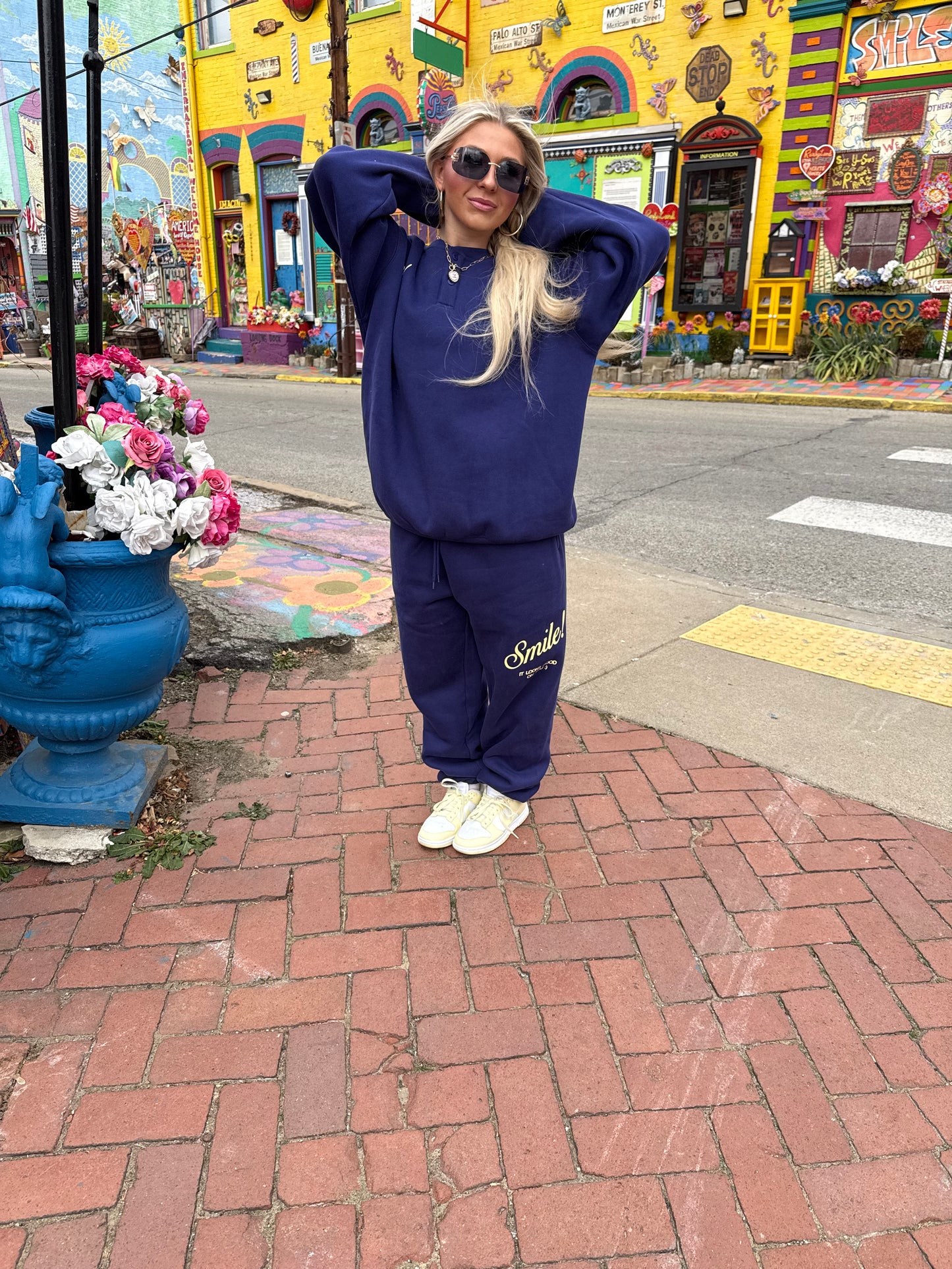 The Mayfair Group Smile It Looks Good Sweatshirt