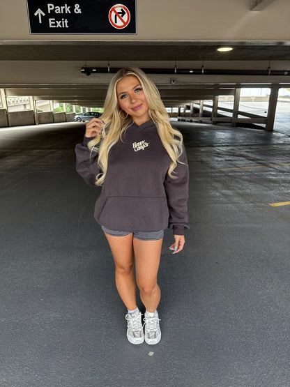 Happy Camp3r Charcoal Puff Hoodie