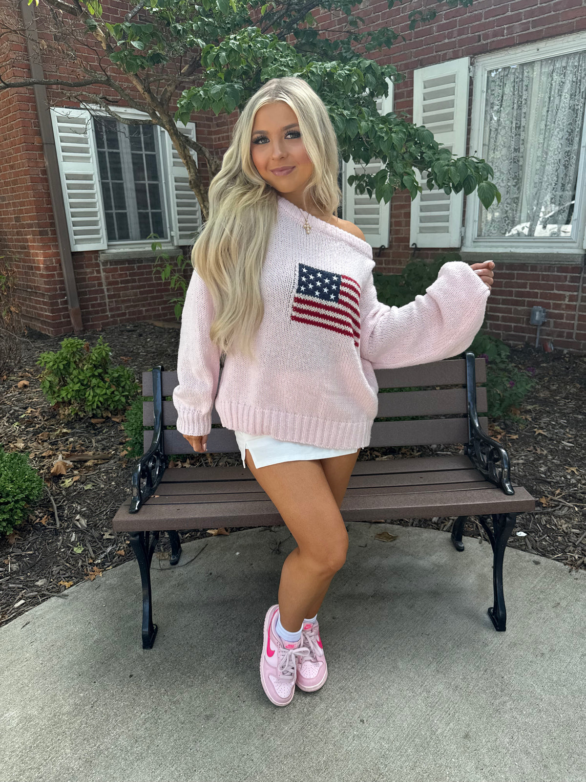 Brandy Flag Sweater in Pink