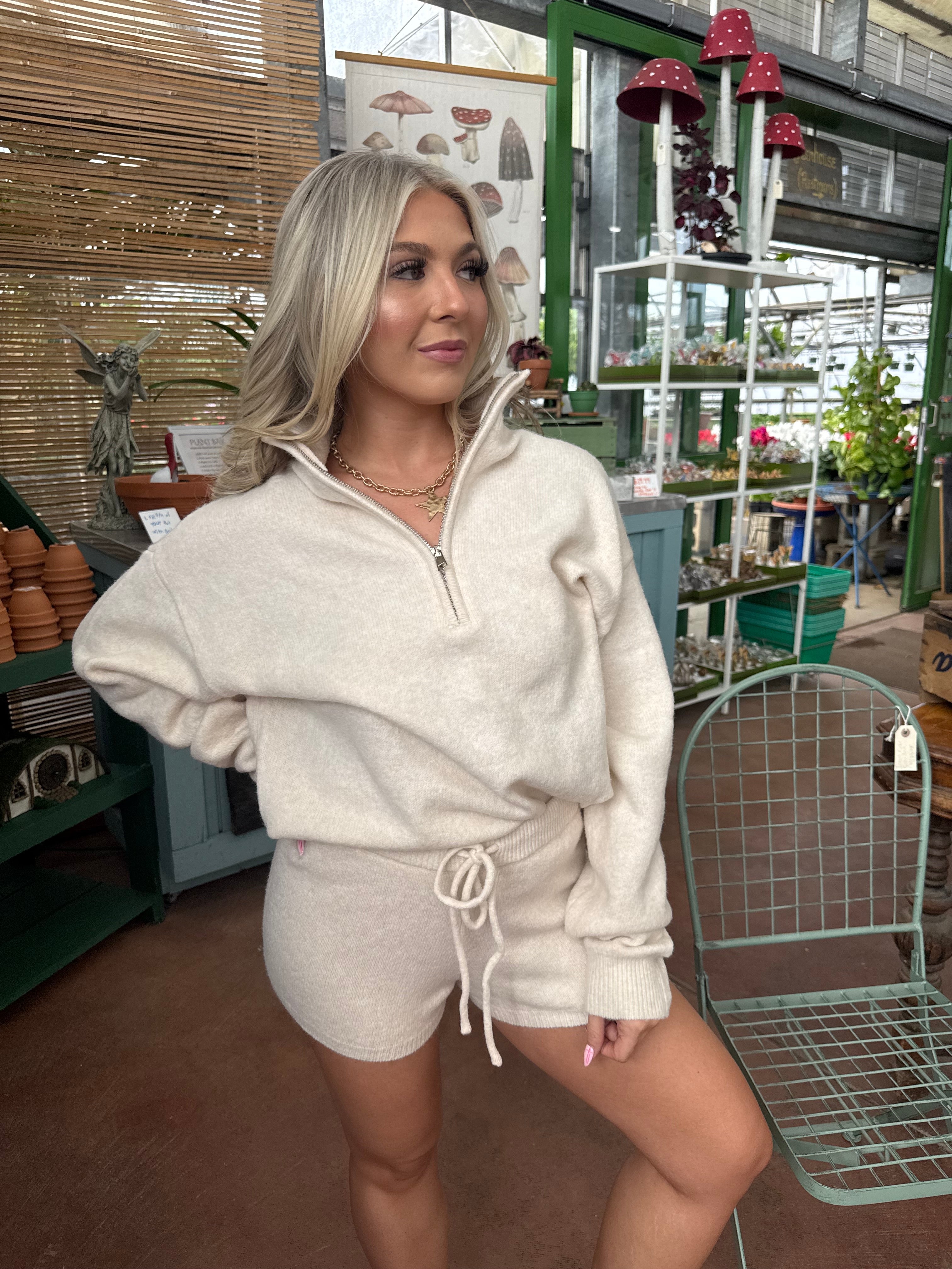 Cozy Club Lounge Set (SHORTS) Cream