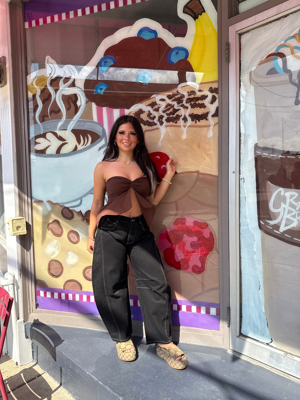 For The Wind Tube Top in Brown