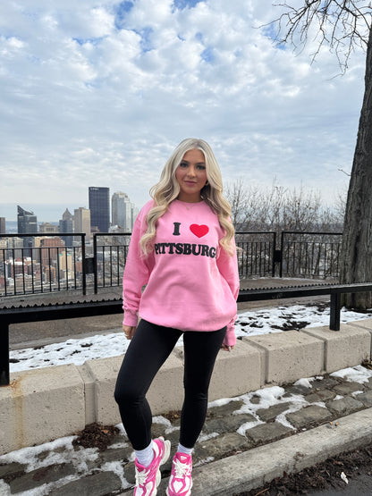 I <3 Pittsburgh Crewneck in Pink