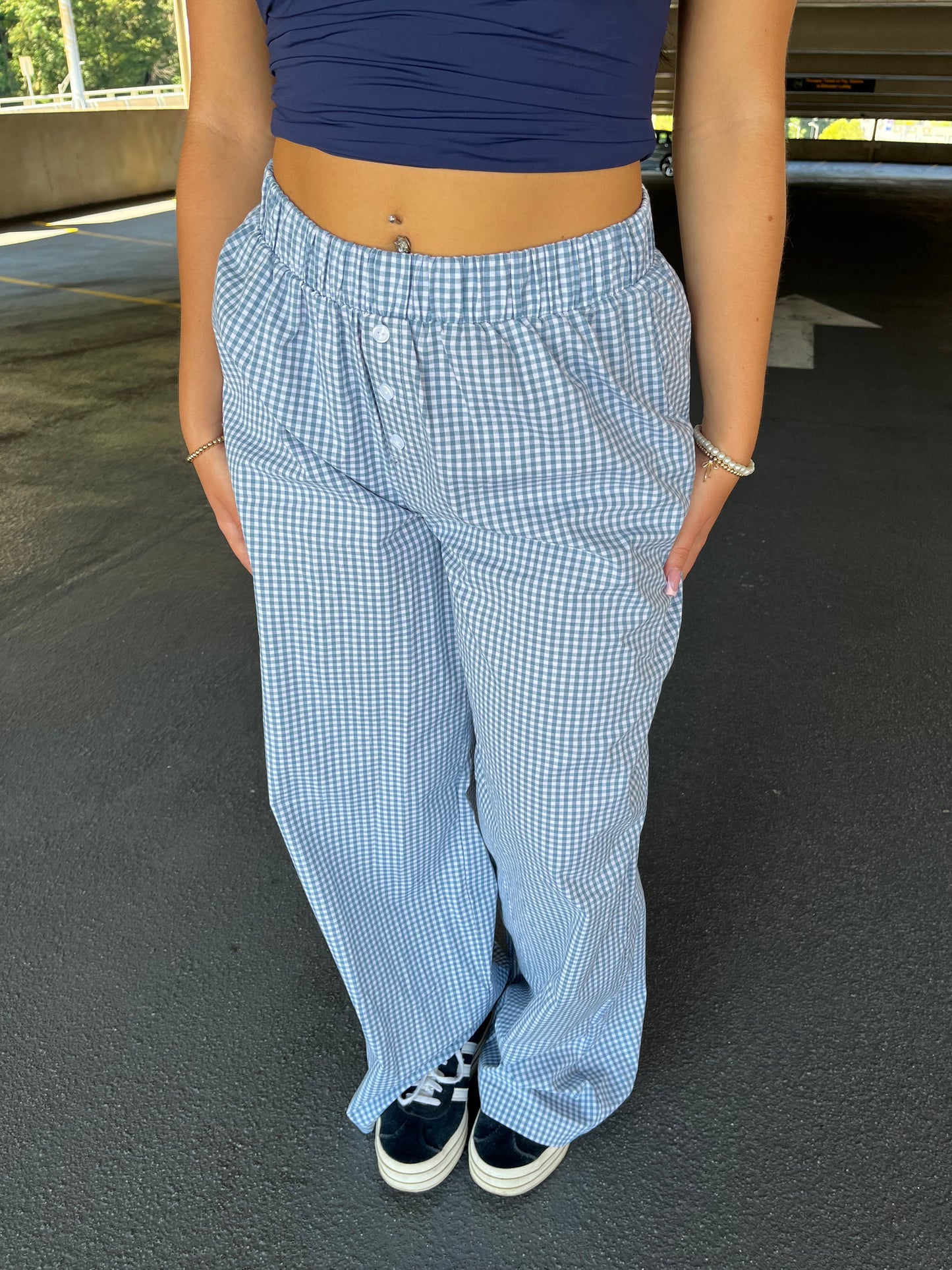 Gingham Pant in Blue