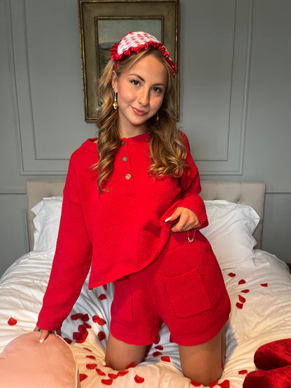 Red & Rowdy For Love Set (SWEATER)