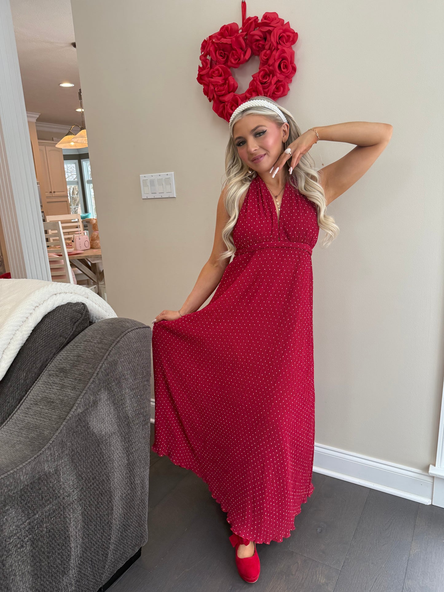 Cherry Liquor Maxi Dress