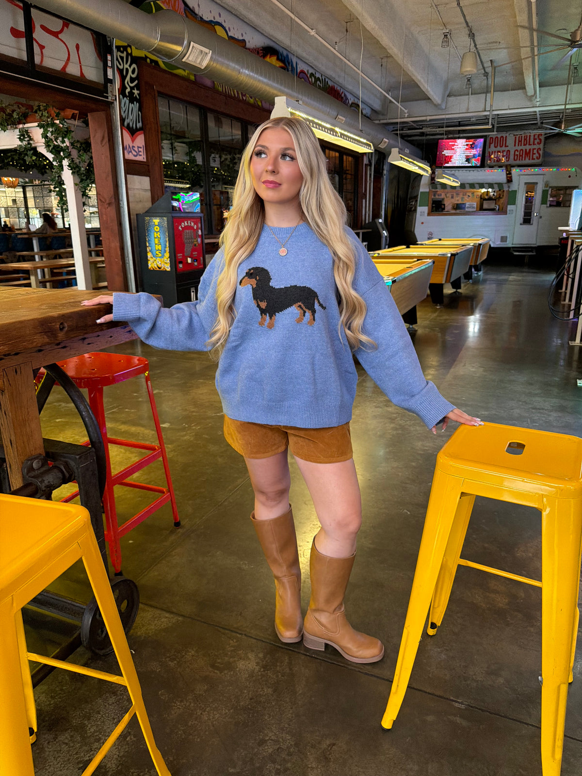 Hot Dog Baby Blue Sweater
