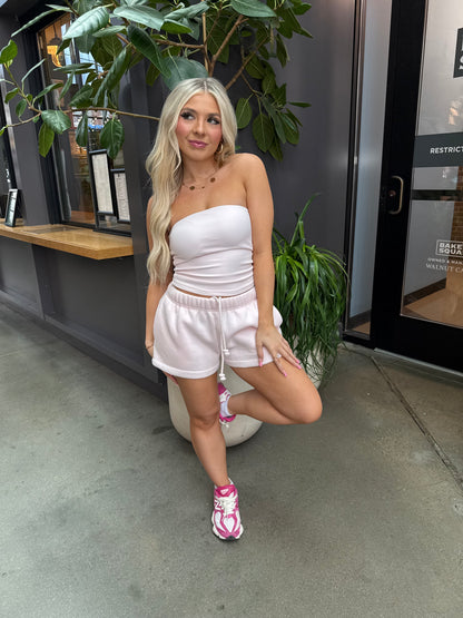 Never Lie Tube Top in Pale Pink