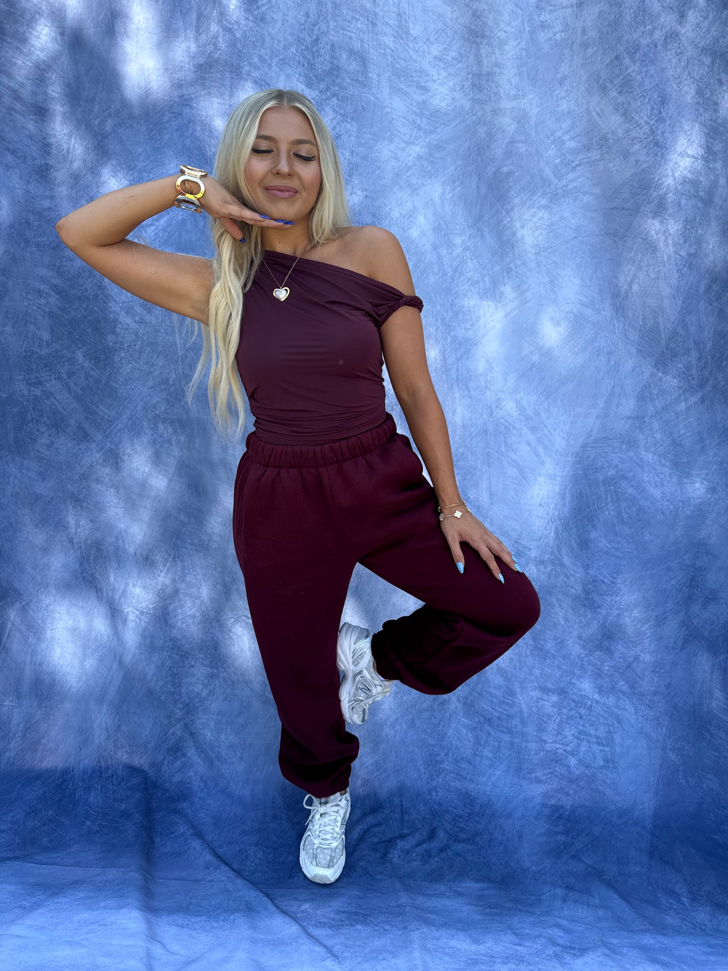 So Fetch Sweatpants in Black Cherry