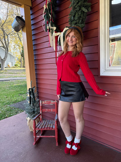 Christmas Cookies Cardi in Red