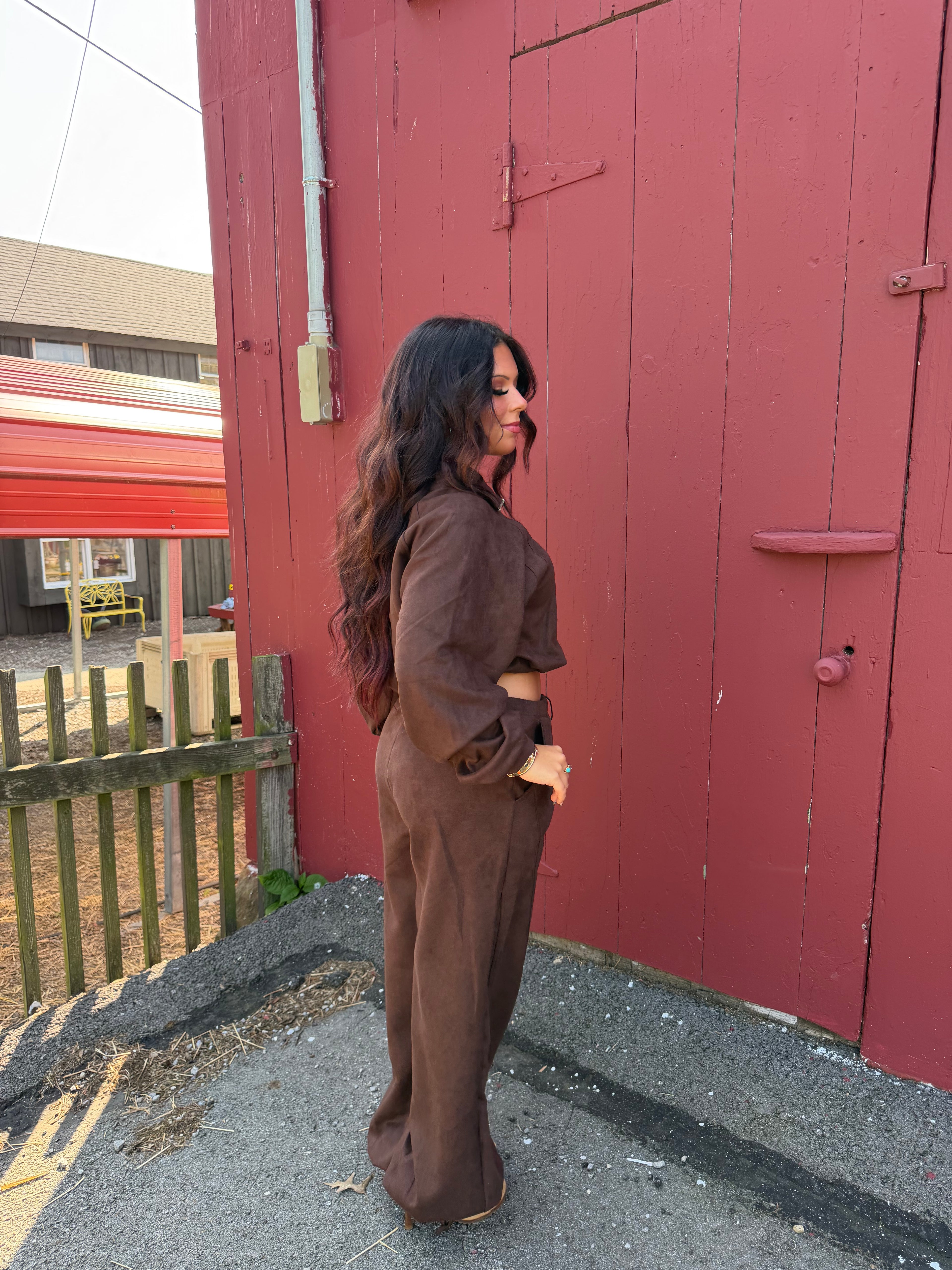 Sugar Suede Set (TOP) Brown
