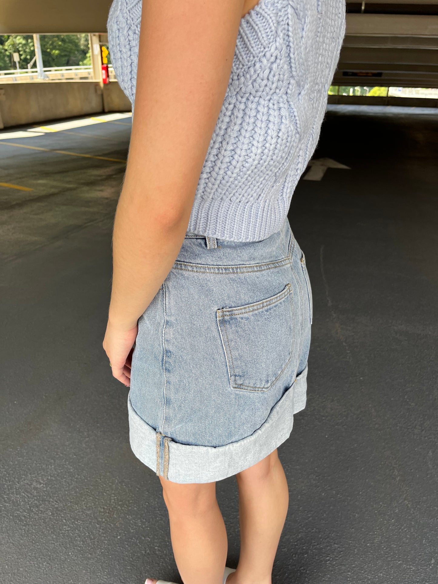 Cuff It Denim Skirt