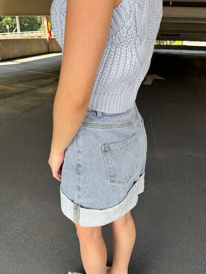 Cuff It Denim Skirt