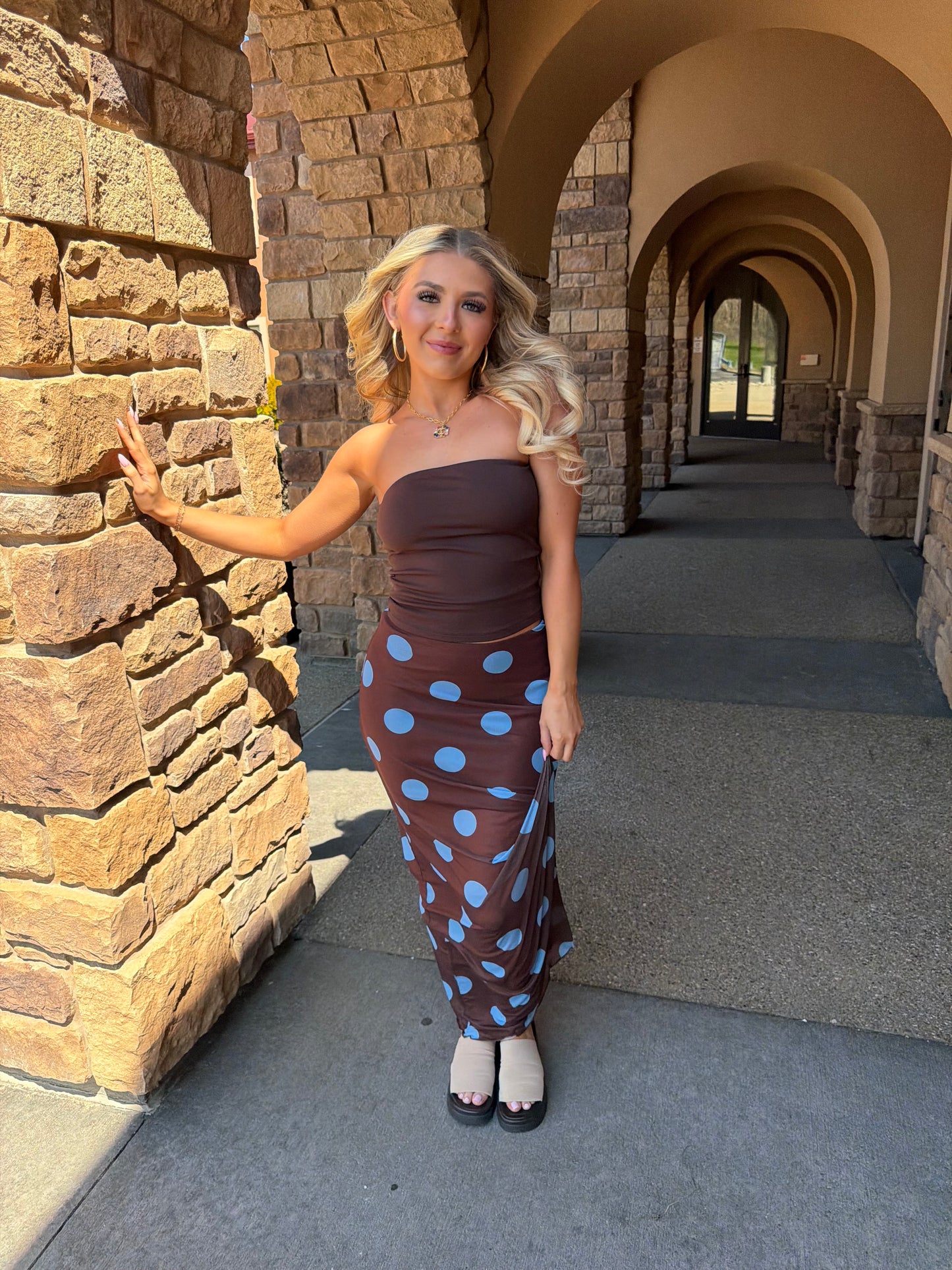 Brownie Points Blue Dots Skirt