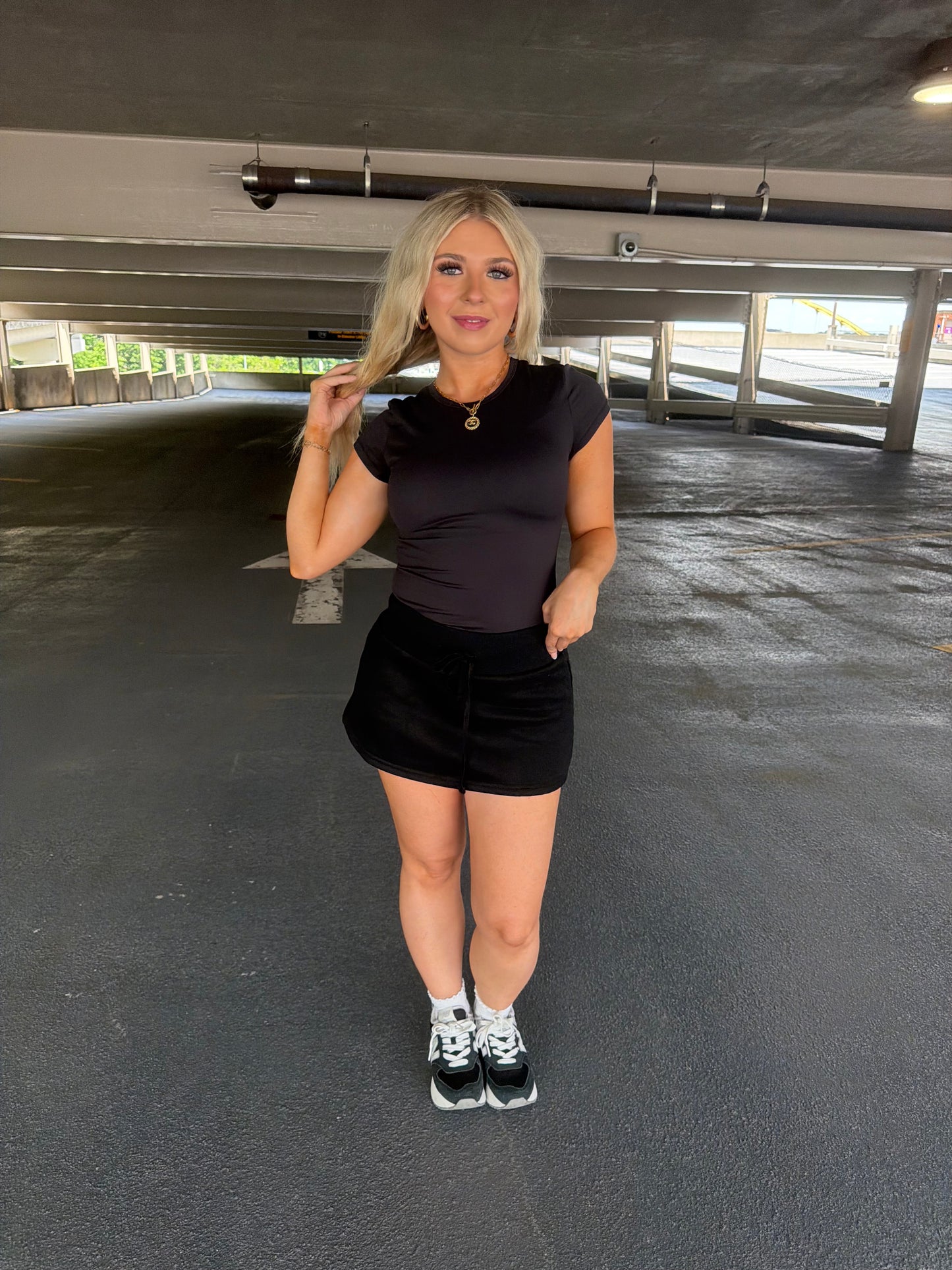 Grounded Sweatskirt in Black