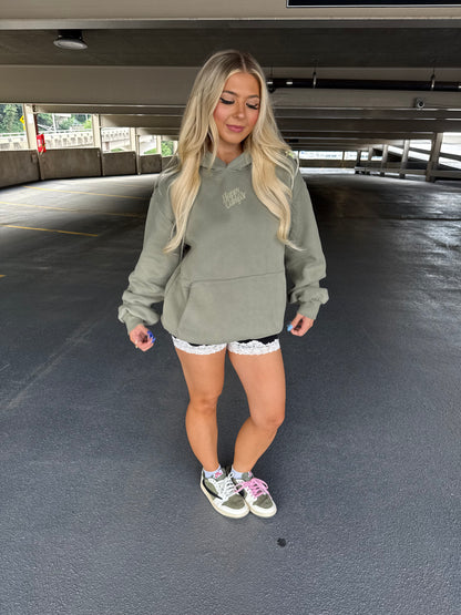 Happy Camp3r Puff Series Hoodie in Olive