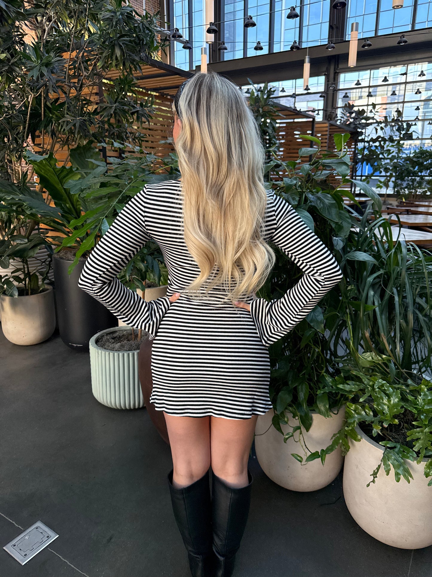 Never Ends Striped Mini Dress