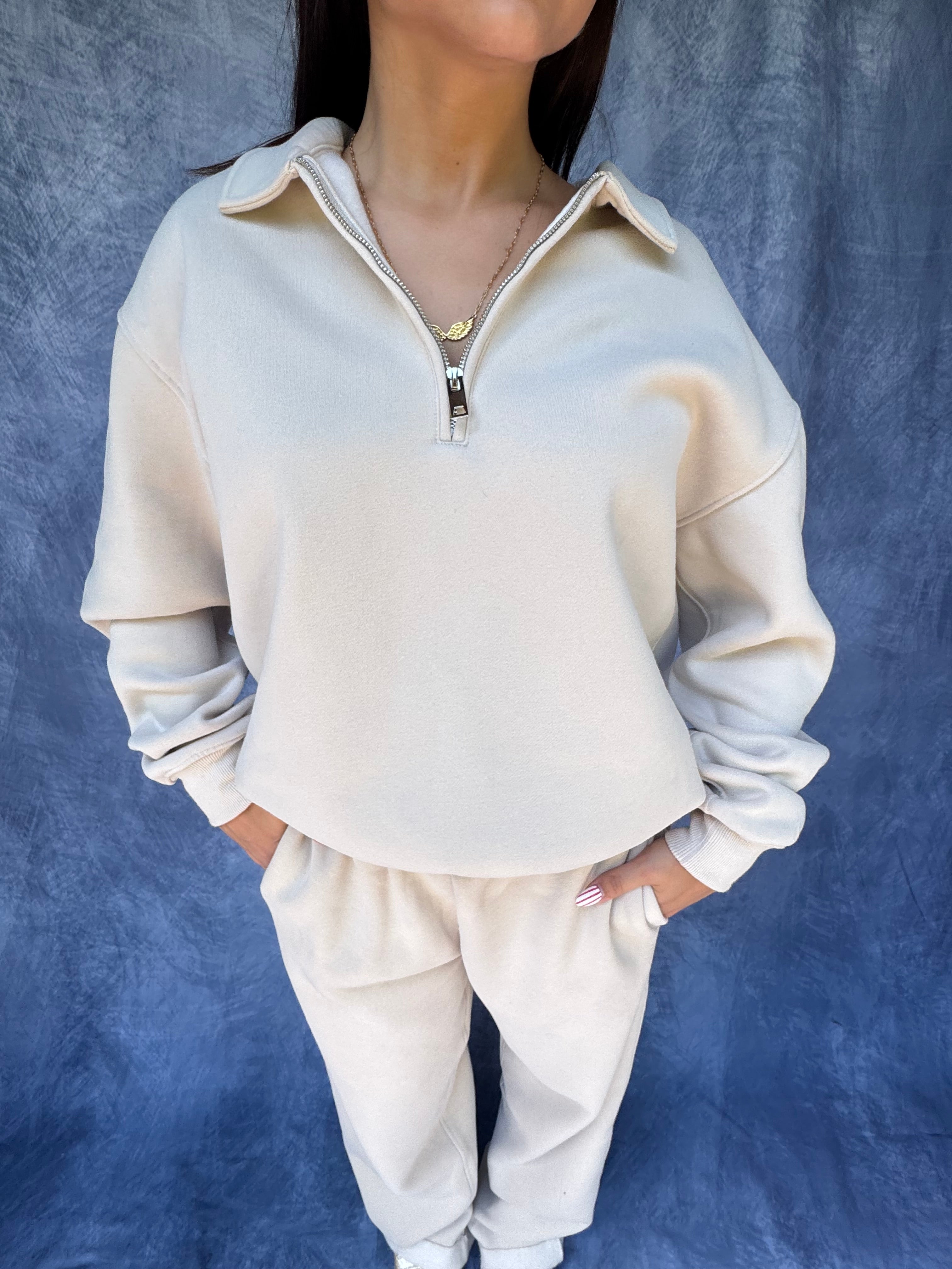 So Fetch Half Zip in Oat