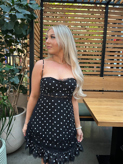 Polka Sweetness Black Dress