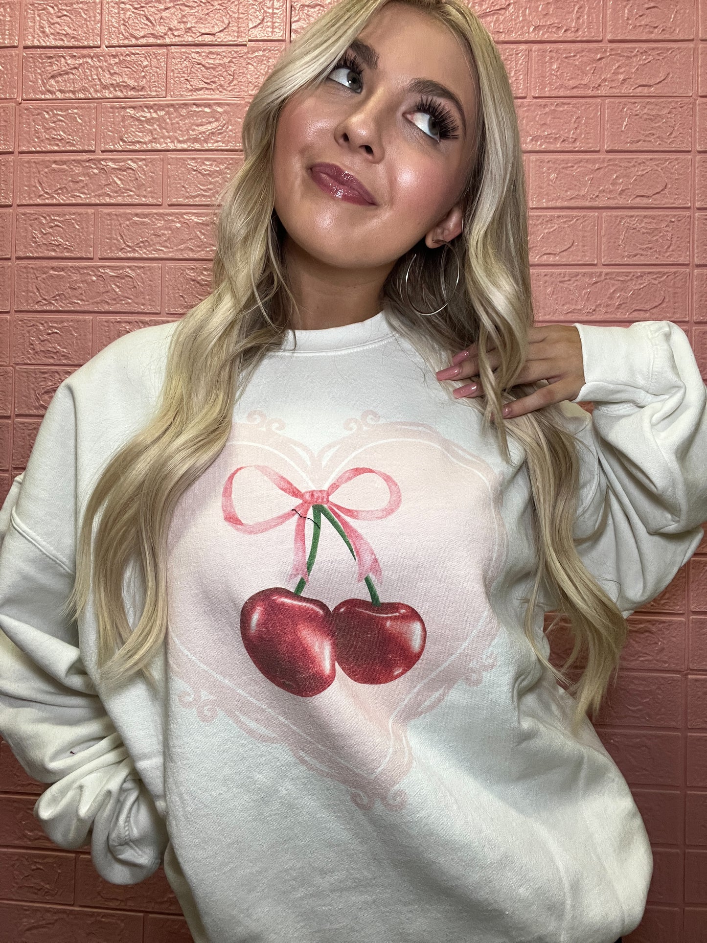 Cherry Heart Oversized Sweatshirt