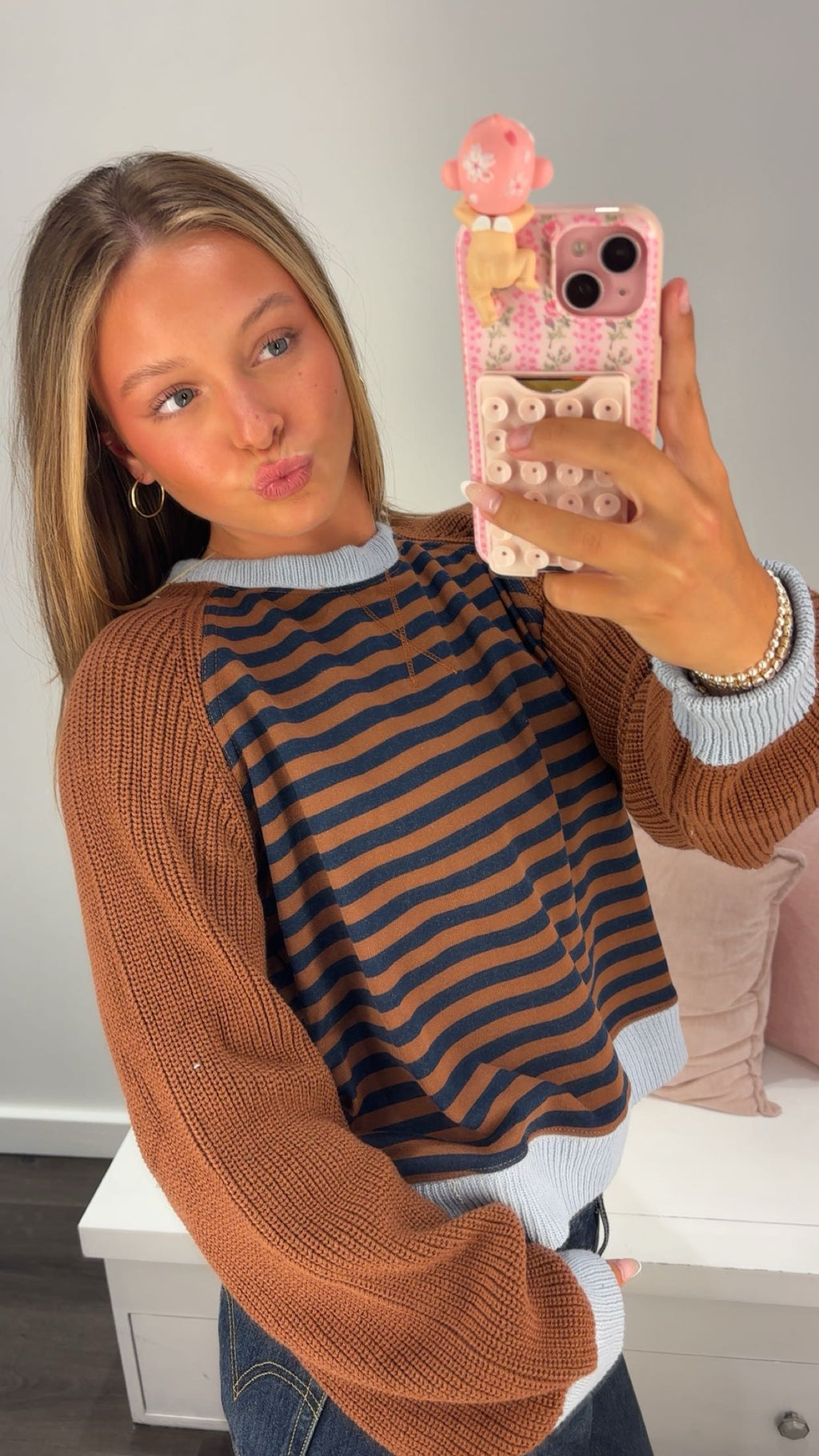 For The Plot Stripe Sweater in Brown