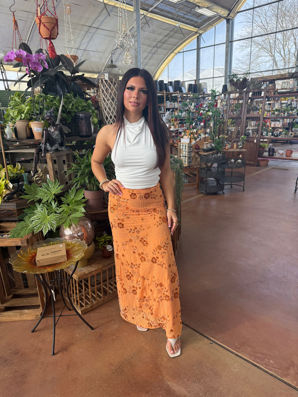 Midnight Sun Skirt in Orange