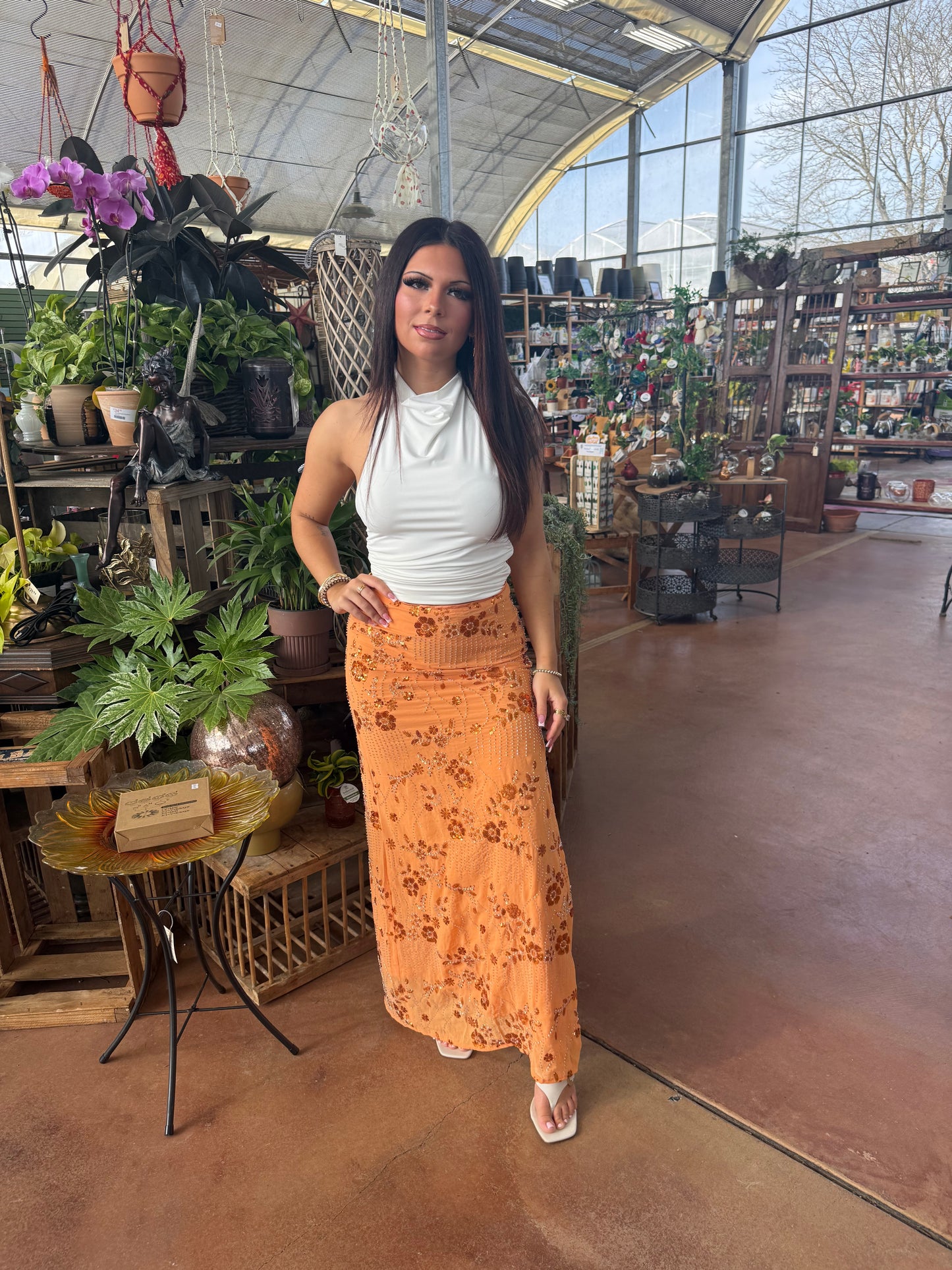 Midnight Sun Skirt in Orange