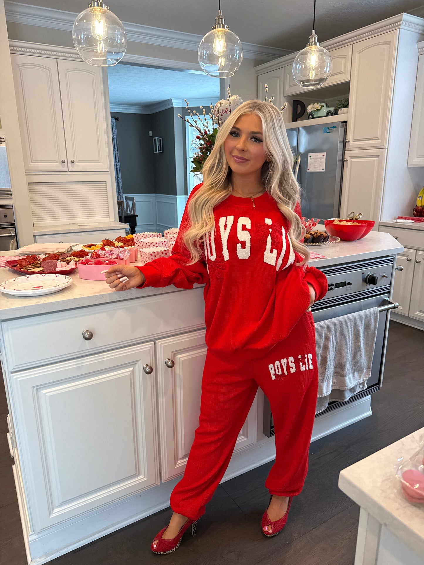 Boys Lie Red Bow Sweatpant