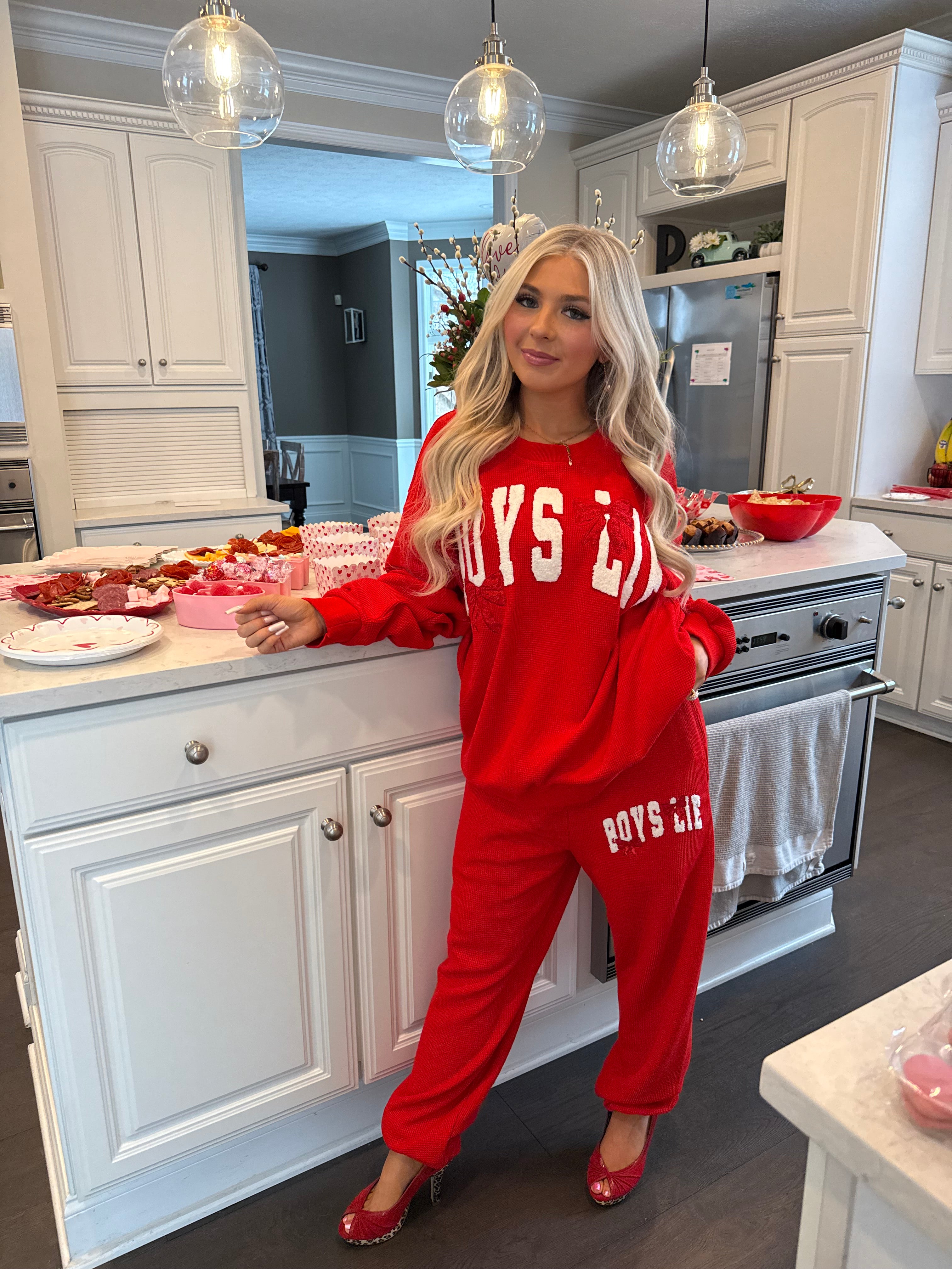Boys Lie Red Bow Sweatpant