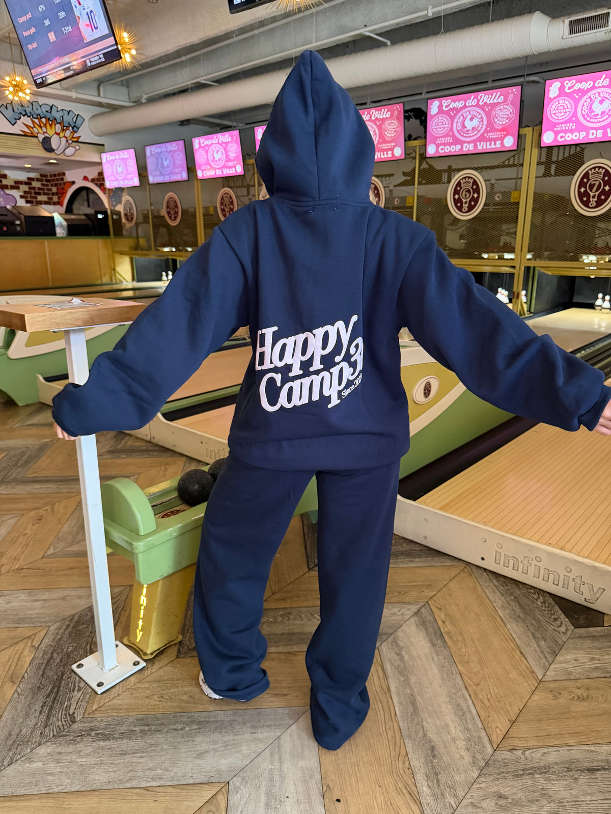 Happy Camp3r Puff Series Hoodie Navy