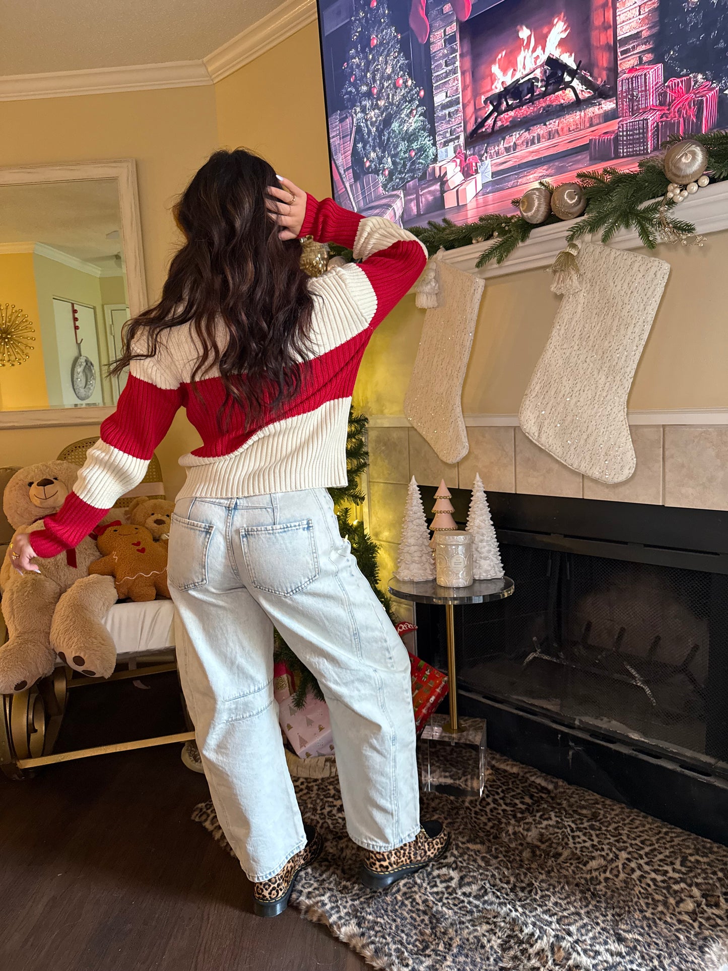 Holiday Striped Polo Knit