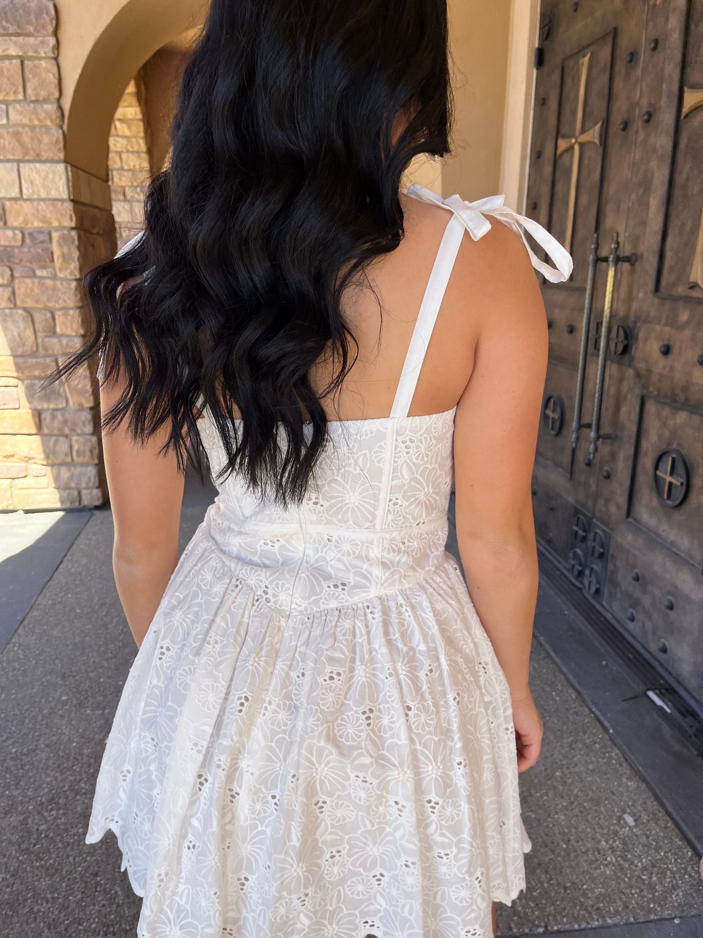 Elani Embroidered White Dress