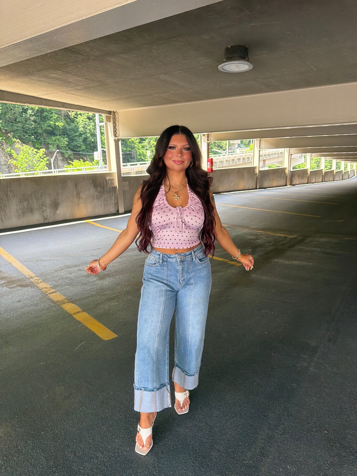 Raspberry Brownie Polka Tank
