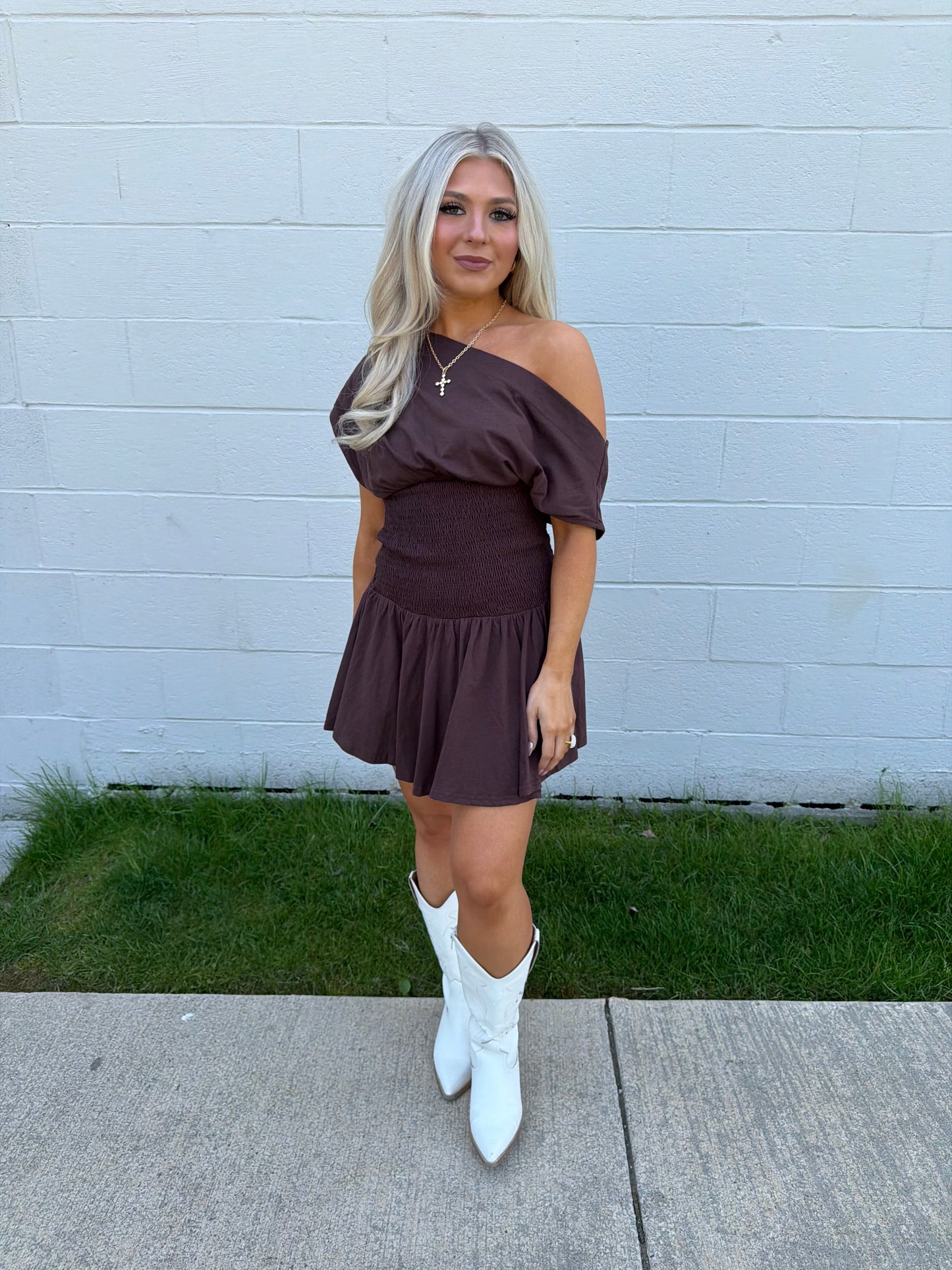 Super Simple Mini Dress in Brown