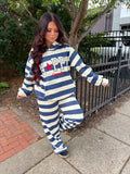 Happy Camp3r Indigo Stripe Hoodie