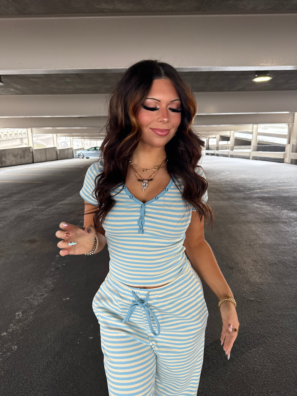 Cuffing Season Stripe Set CLOUD (PANT)
