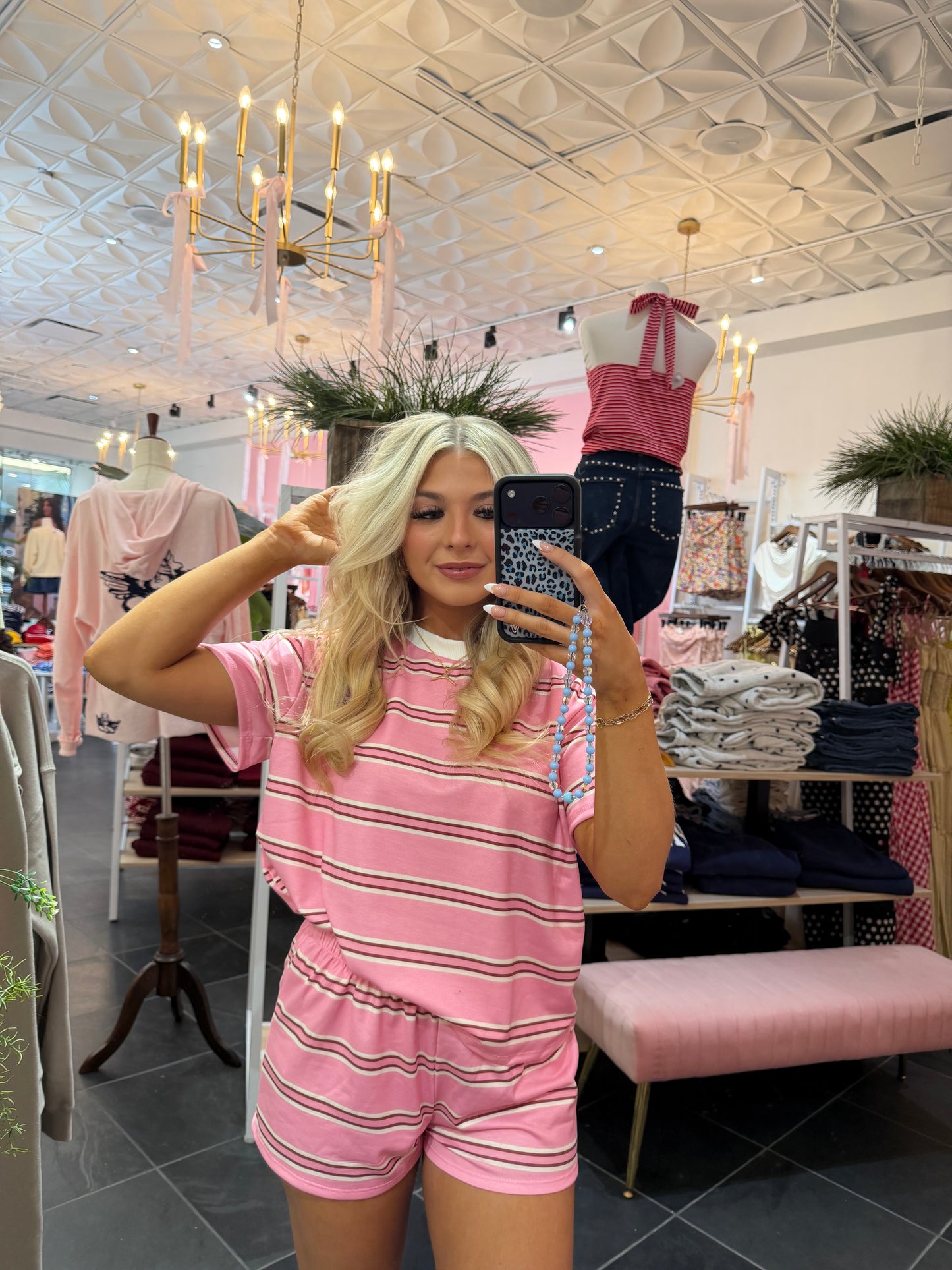 Bigger Issues Striped Set Pink (SHORTS)