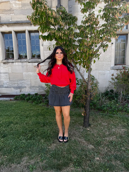 Cherry Red Pullover Sweater