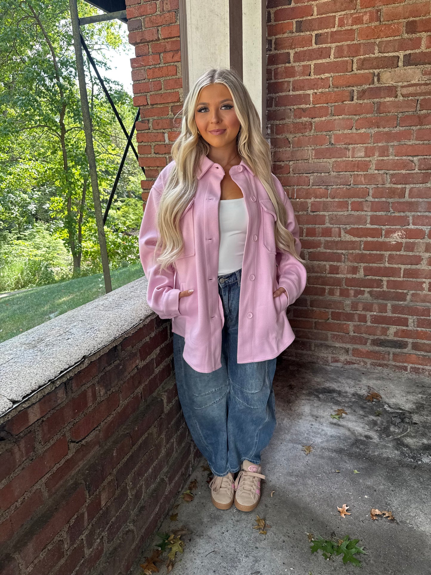 Shopping Addict Shacket in Blush