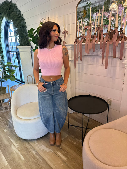 Bliss Tie Tank in Pink