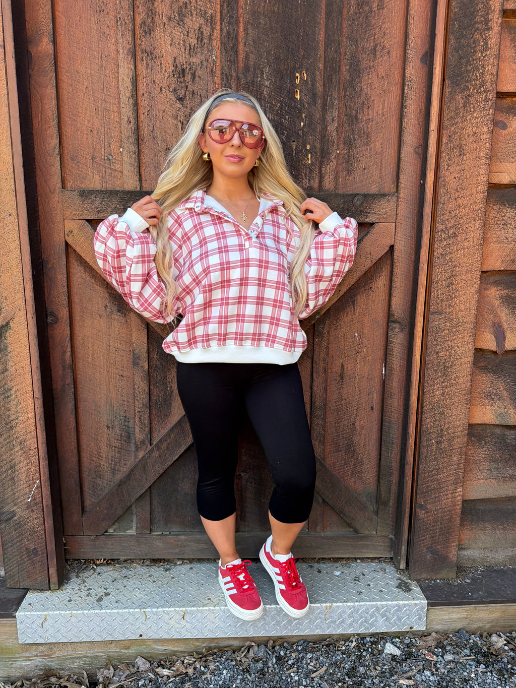 Dairy Plaid Red Pullover