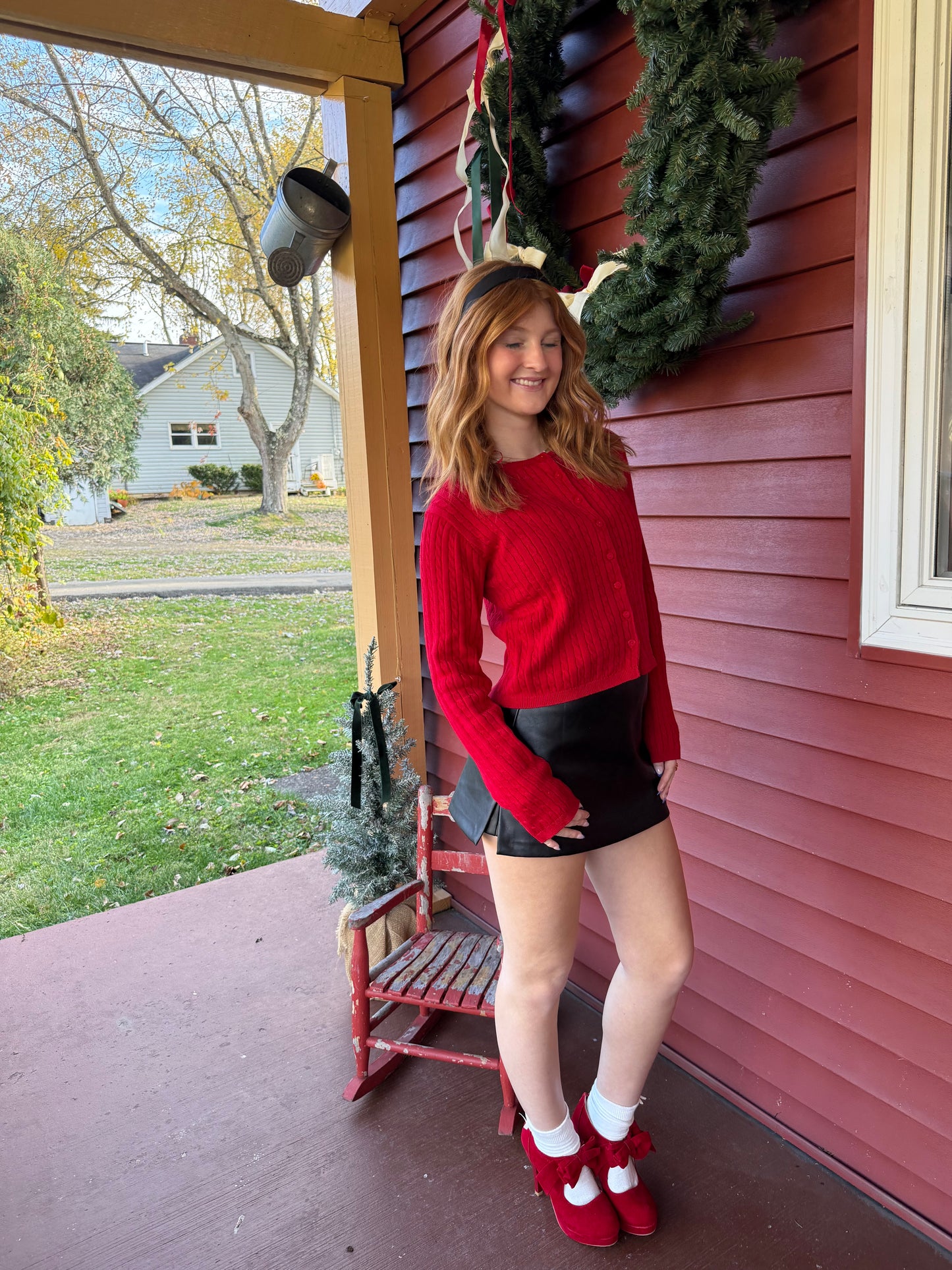 Christmas Cookies Cardi in Red