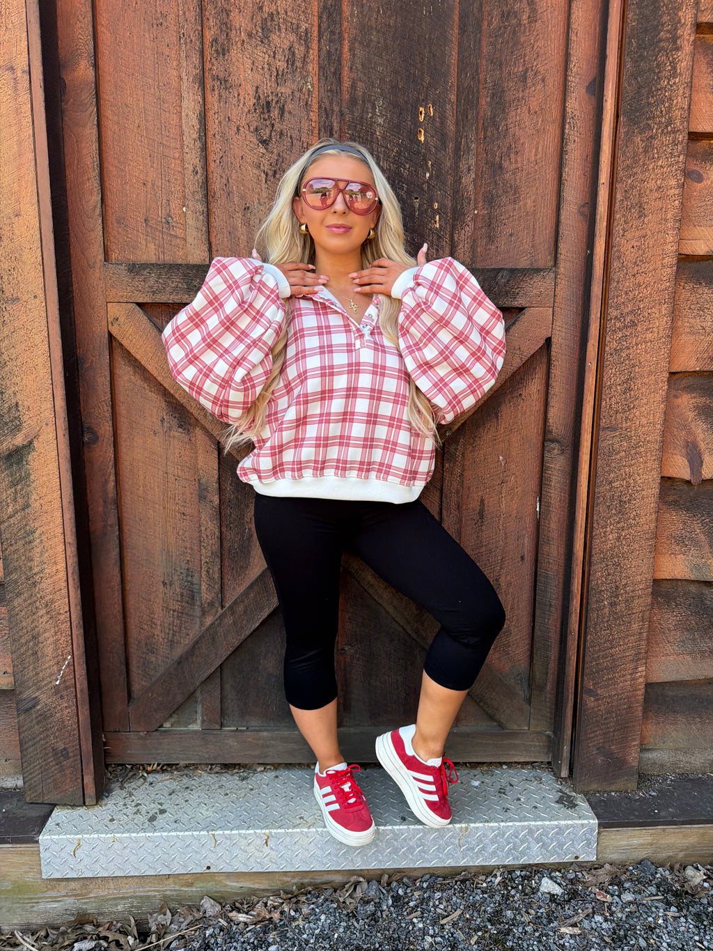 Dairy Plaid Red Pullover