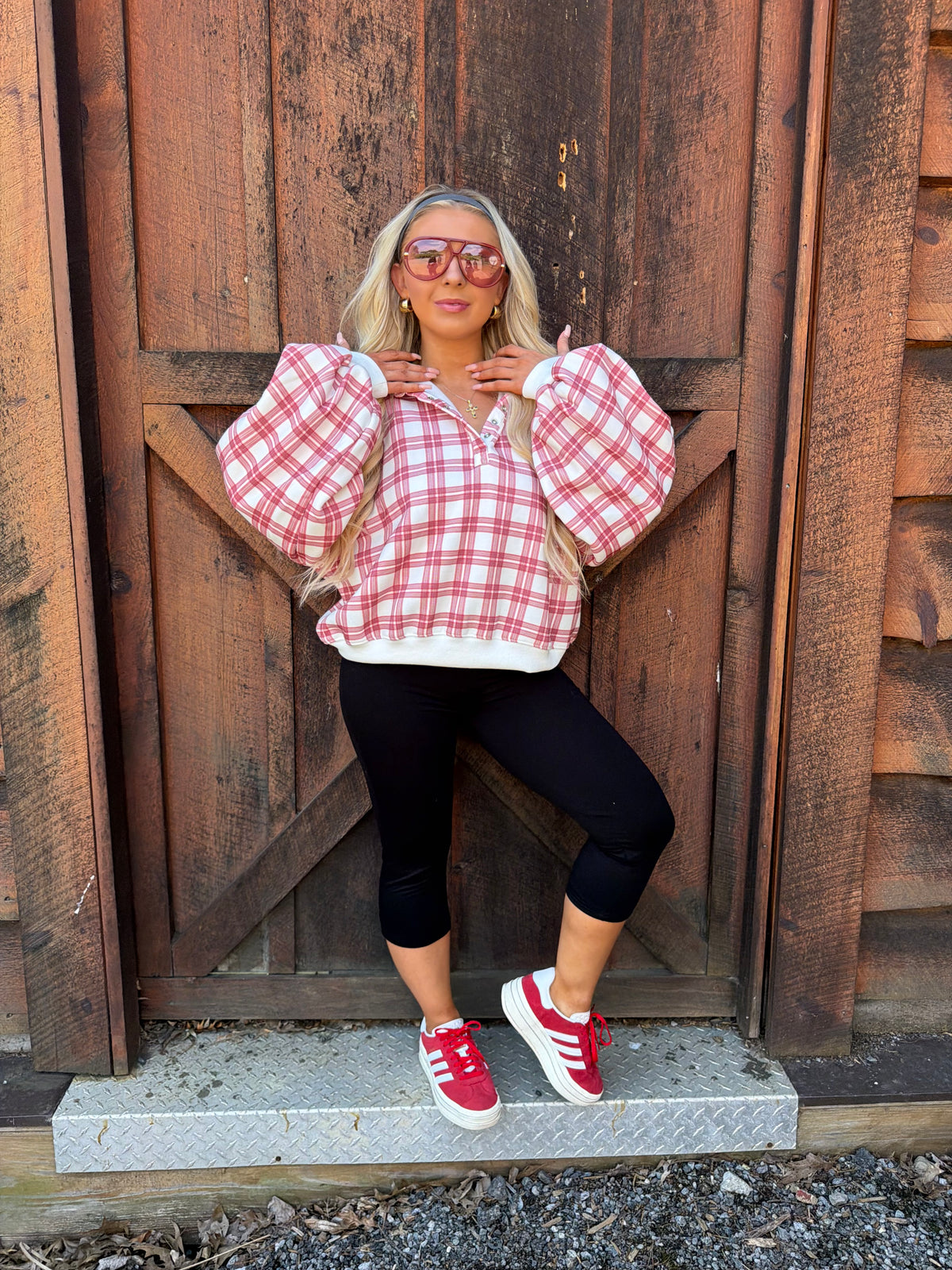 Dairy Plaid Red Pullover
