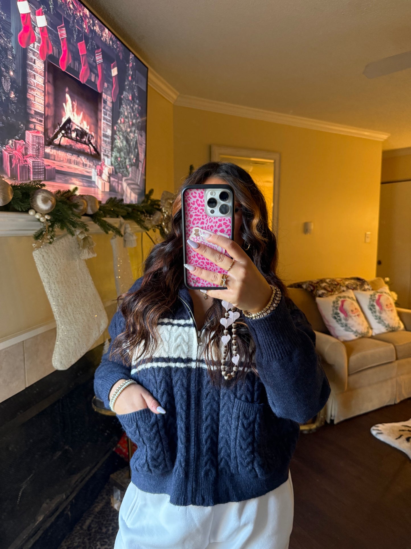 Morton Navy Sweater Zip