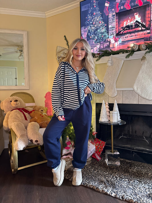 Casual Corner Navy Zip Up