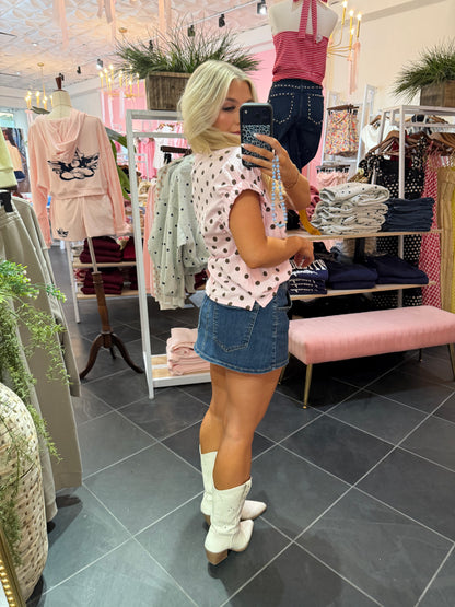 Soundtrack Polka Tee in Pink
