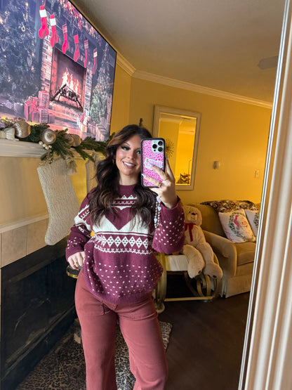Keep it Cozy Burgundy Sweater