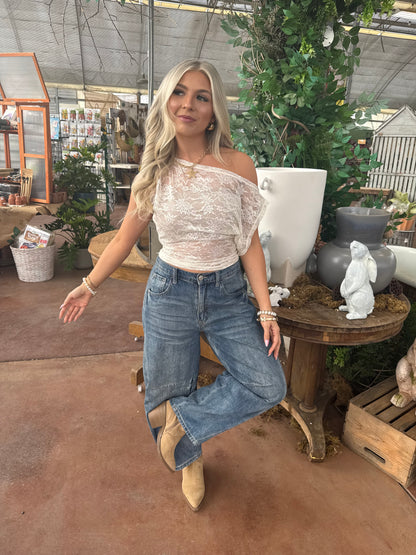 Colman Lace Top in Cream