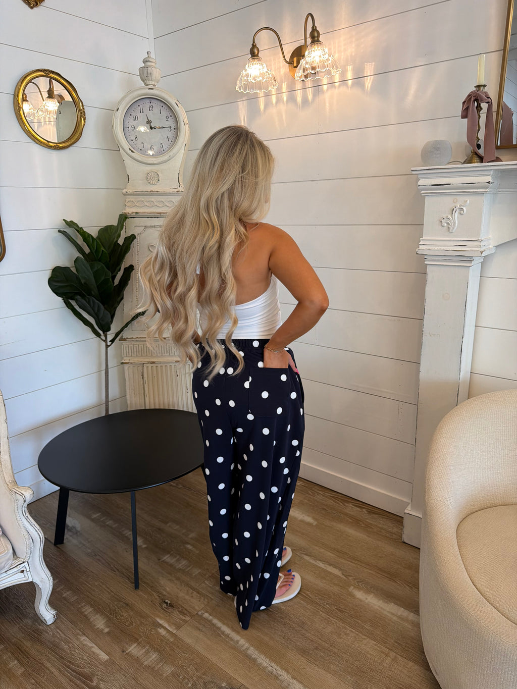 Paris Print Barrel Sweats in Navy
