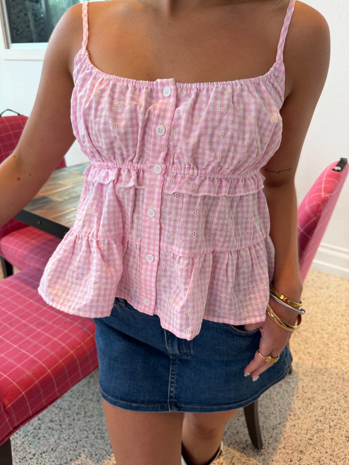 Medicine Gingham Top